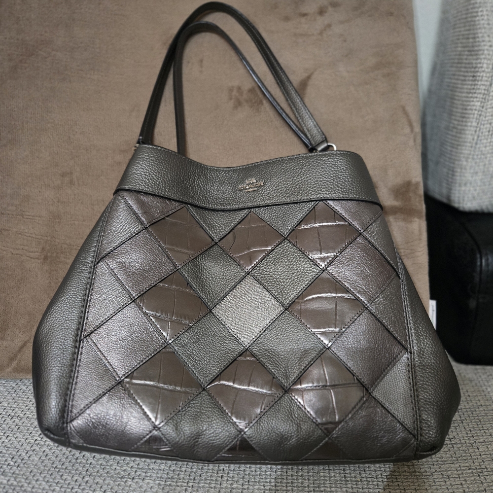 Coach Lexy Shoulder Bag - Metallic Exotic Silver/Gunmetal